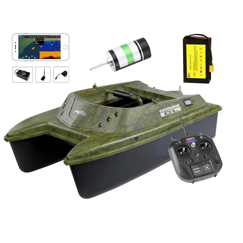 BATEAU AMORCEUR ANATEC CATAMARAN DL OAK + DE-SR07 + LITHIUM + BRUSHLESS + FISHING ROBOT 3 BATEAU AMORCEUR ANATEC CATAMARAN DL OAK + DE-SR07 + LITHIUM + BRUSHLESS + FISHING ROBOT