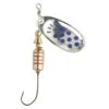 CUILLER TOURNANTE EVIA DOTTY MOD 11 HAMECON SIMPLE - ARGENT POINTS BLEUS -Magasin D'articles De Pêche cuiller tournante evia dotty mod 11 hamecon simple argent points bleus z 1638 163886