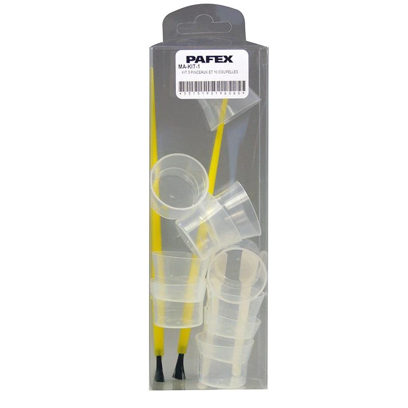 KIT 3 PINCEAUX ET 10 COUPELLES PAFEX 3 KIT 3 PINCEAUX ET 10 COUPELLES PAFEX