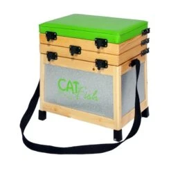 PANIER SIEGE BOIS/ALU CATFISH RUSTIC 2 CASIERS BOIS