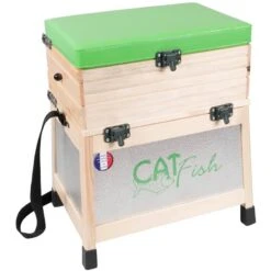 PANIER SIEGE BOIS/ALU CATFISH RUSTIC 2 TIROIRS BOIS